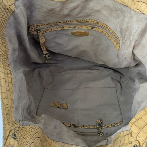 🍍Brahmin Camel Croc-Embossed TanHobo Bag - Picture 7 of 11